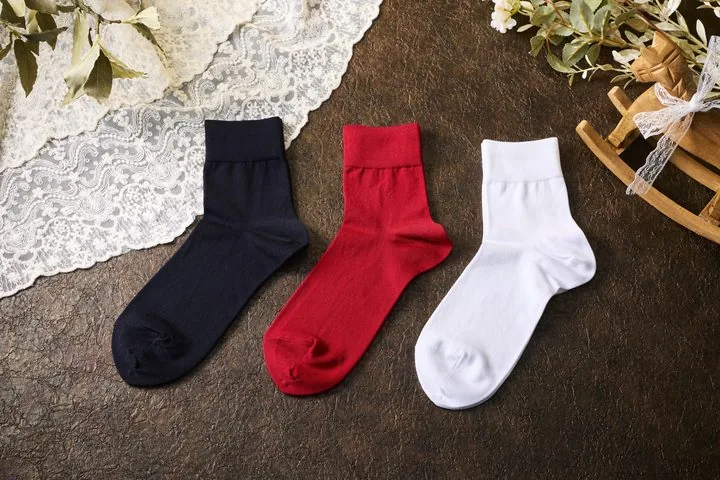ゴム長無地ショートソックス