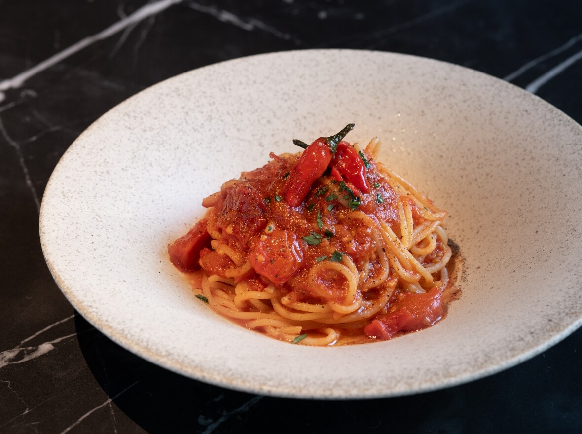 式根島産島唐辛子のスパゲッティアラビアータ