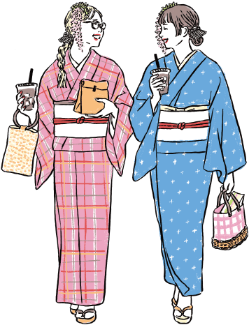 散歩する人のイラスト