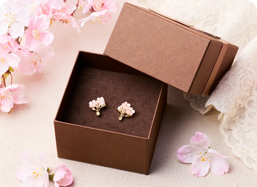 SAKURAパールブーケピアス