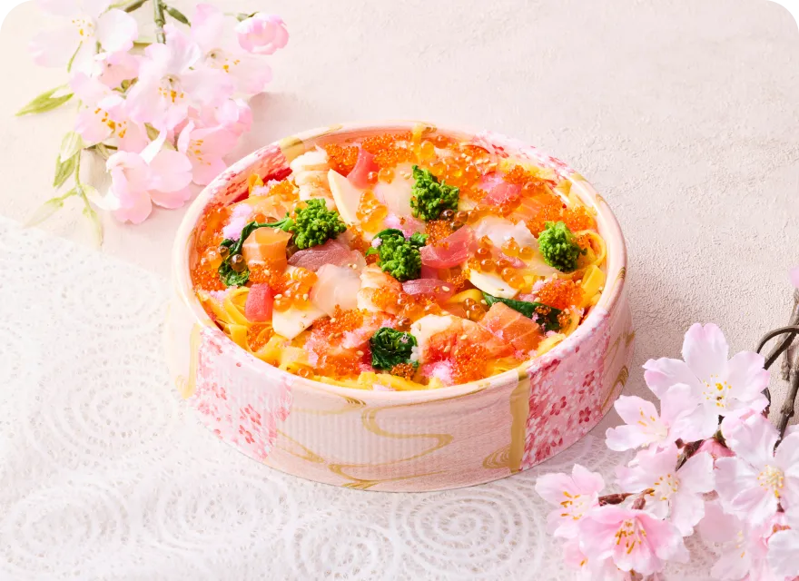 桜鯛と春野菜の彩りちらし