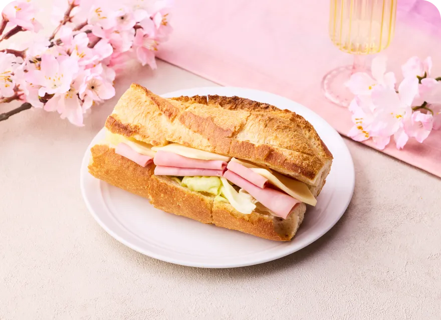 バケットハムチーズサンド