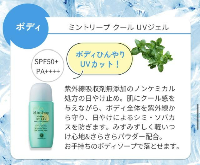 ハウスオブローゼ ミントリープ クール ＵＶジェル SPF50 PA 40mL ボディケア UVケア ボディ用 日やけ止め ジェル 冷感 ボディ、フェイスケア 