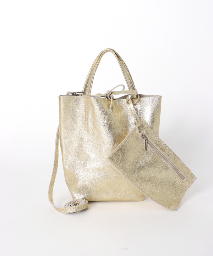 le.coeur blanc｜MILLELA FIRENZE メタリックミニトートバッグ