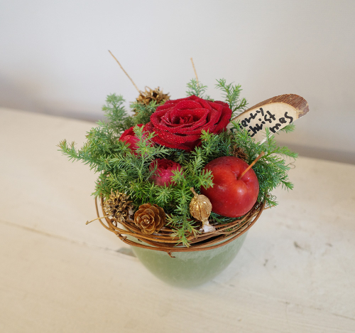 クリスマスのリース風アレンジメントを作ろう！