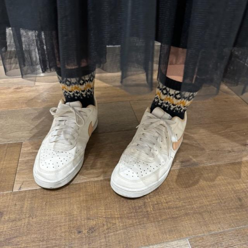 カシミヤ混、ジャガード柄ソックス‼︎