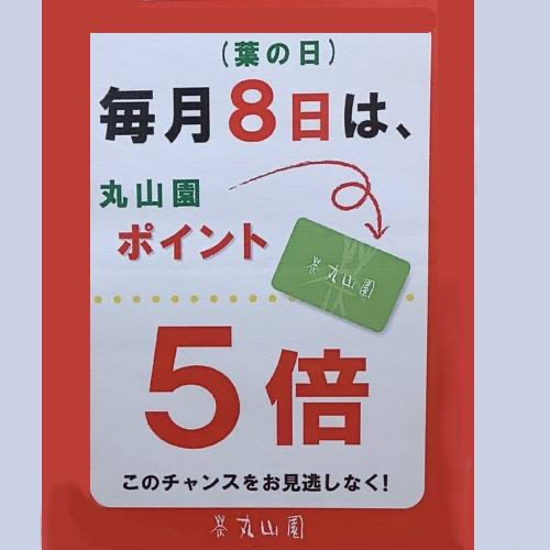 毎月8日は、丸山園のポイントが5倍！！