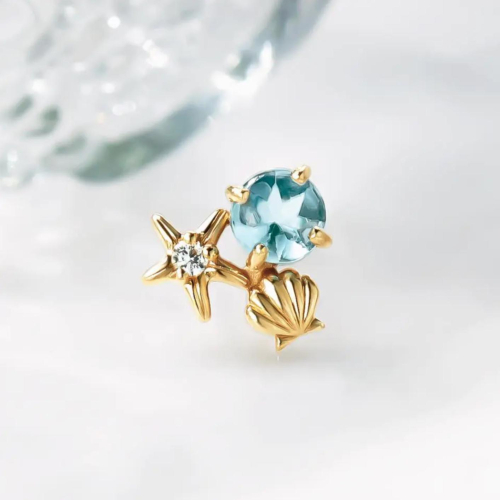 貝がら🐚とサンゴ🪸のソロピアス✨