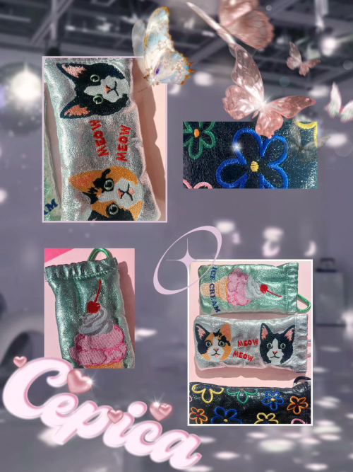 可愛すぎる刺繍が施されたサングラスケース