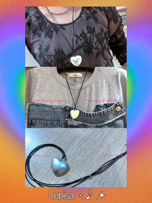 再入荷！マットハートのネックレス♡