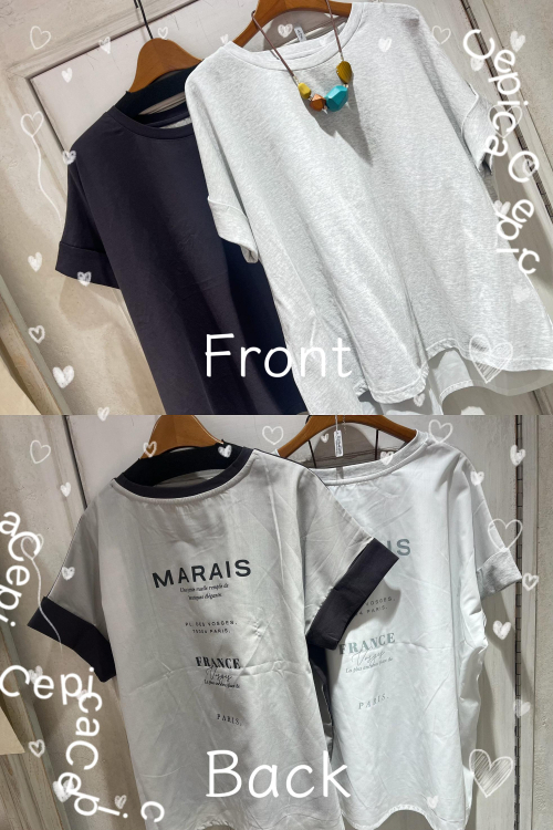 バックプリントがポイントのシンプルTシャツ