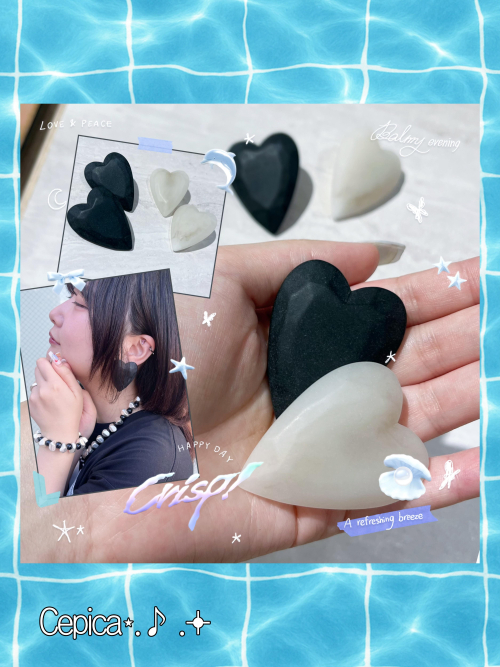 マットハートデザインのピアスが再入荷しました♡