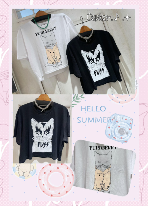 ユーモアたっぷり♡猫ちゃんTシャツ
