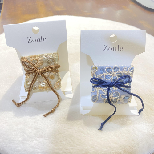 フラワー刺繍ロールフックポニー🌼