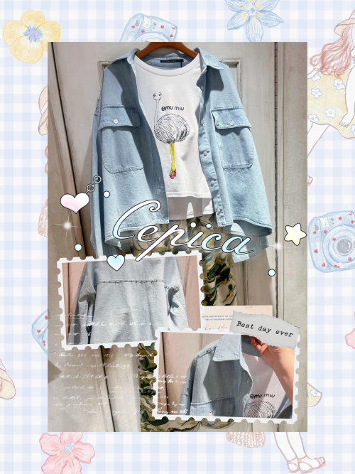 今から長く着られる♡スタッズデニムシャツ