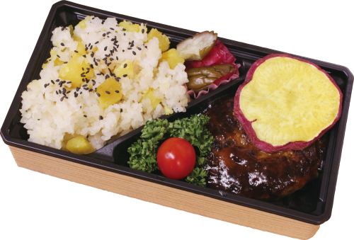 いばらき、いただき！｜さつまいもごはんとハンブルグ弁当