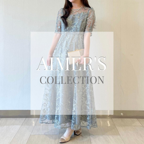 6階AIMER☆★ ビオラモチーフスパンコール刺繍バックシャンドレス ★⭐︎