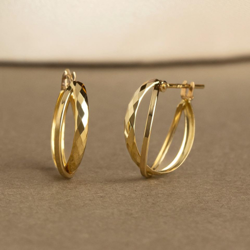 ヒシカットミックスフープピアス🔶