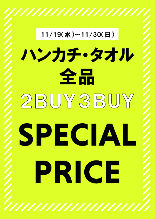 タオル＆ハンカチ    ２点以上でスペシャルプライス！