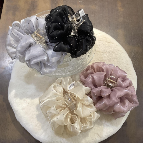 光沢サテンスタッズフリルバンス✨