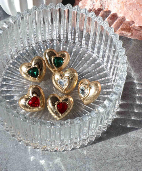 【新作】カラーストーンハートピアス