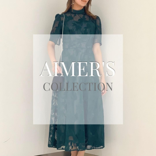 6階AIMER◼︎ チュール刺繍×ドットチュールプチハイネックフィット＆フレアドレス◼︎