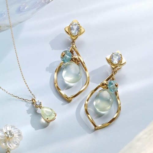 瑞々しいプレナイトのセットアップジュエリー🌿