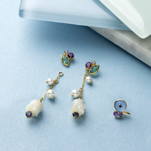 【2wayピアス】ブルーベリーモチーフジュエリー🫐