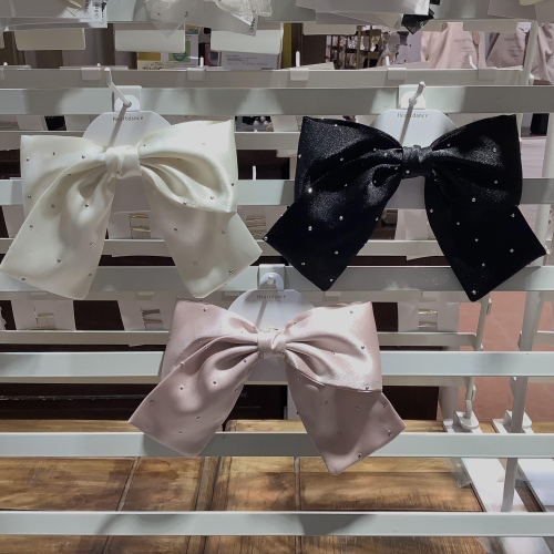 光沢サテンスタッズリボンフックポニー🎀