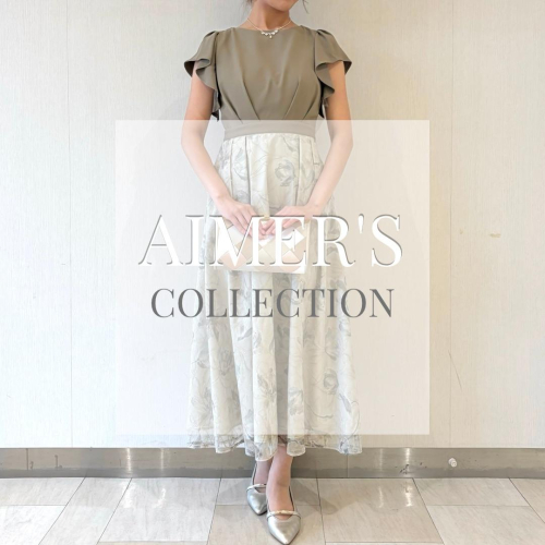 6階AIMER◼︎ジョーゼットプリントモール刺繍フレアドレス◼︎