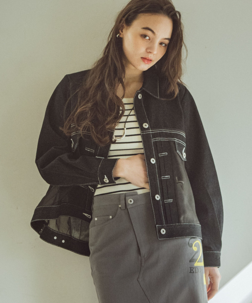 デニム×メッシュのコンビネーションジャケット☆