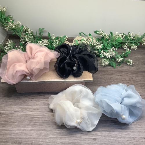 パール付きオーガンジーMIXシュシュ🤍