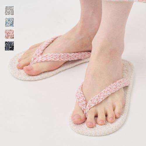 夏を楽しむ鼻緒のインド綿スリッパ