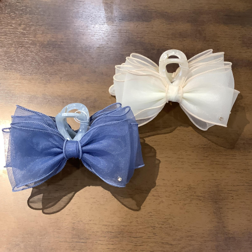 ラインストーン付オーガンジーリボンバンス🎀