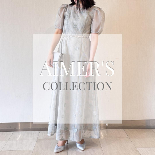 6階AIMER◼︎ 洗えるニットインナー付き3Dフラワー刺繍メッシュテントラインドレス◼︎