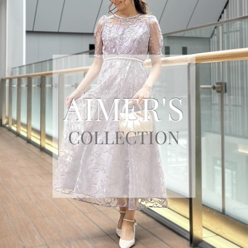 6階AIMER◼︎ ビオラモチーフスパンコール刺繍バックシャンドレス ◼︎