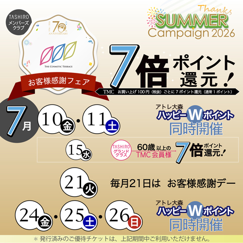 ＼＼TMCポイント7倍キャンペーン／／
