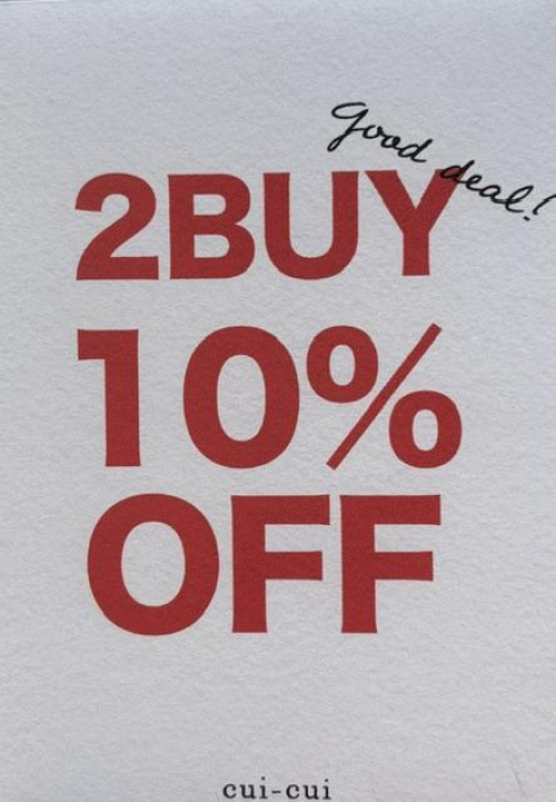 ２点以上で１０％OFF!!