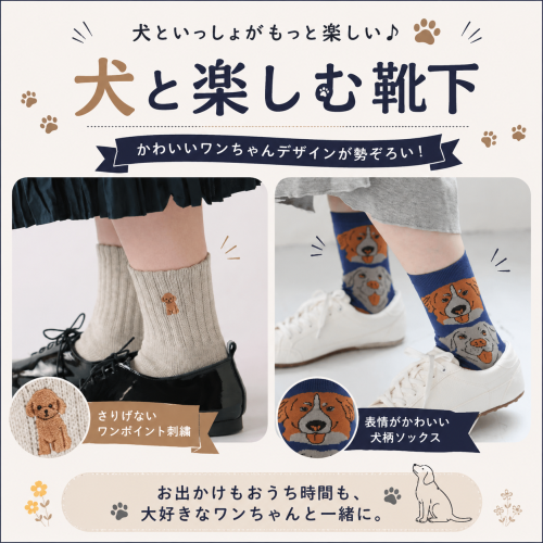 【靴下屋】ワンちゃん🐶柄ソックス🧦