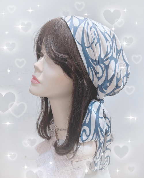簡単華やかスタイル❤️スカーフタイプの医療用帽子