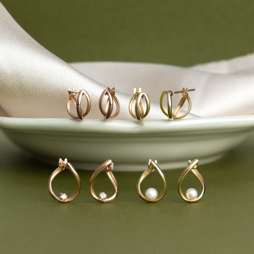 新作！華やかなフープピアス🫧